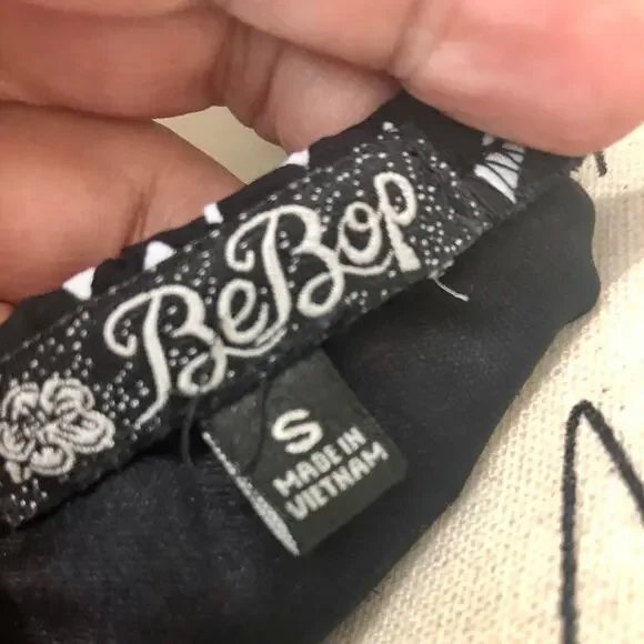 BeBop Blouson Sundress Black & White Diamond Pattern Small - Picture 3 of 7